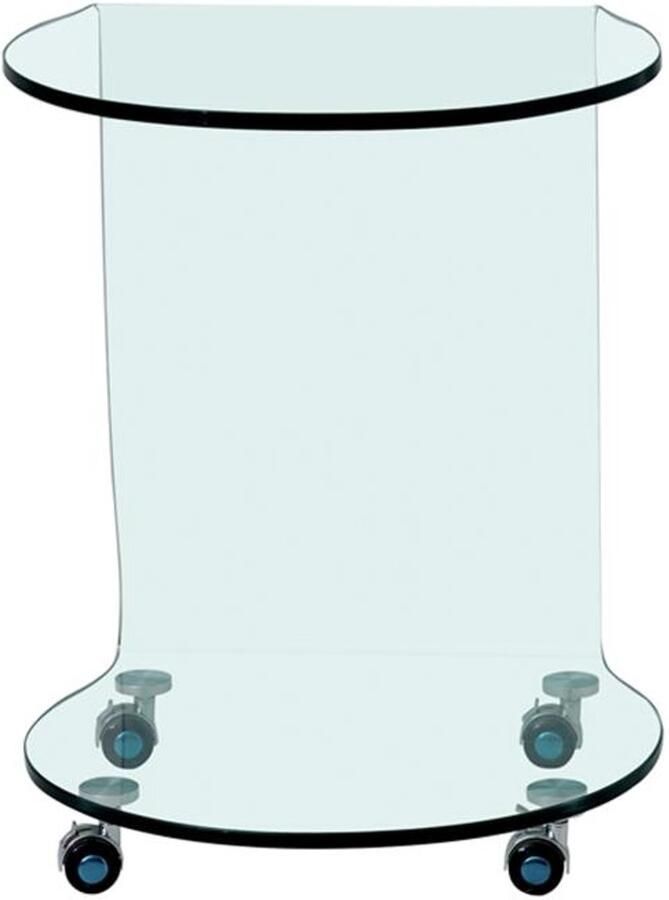 Vente-unique Bijzettafel op wieltjes van gebogen gehard glas Transparant TILPY - Foto 2