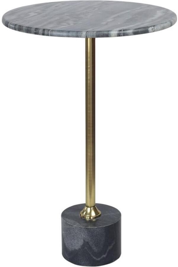 Vente-unique Bijzettafel van marmer en metaal Antraciet en goudkleurig GIANNA L 42 cm x H 61 cm x D 42 cm
