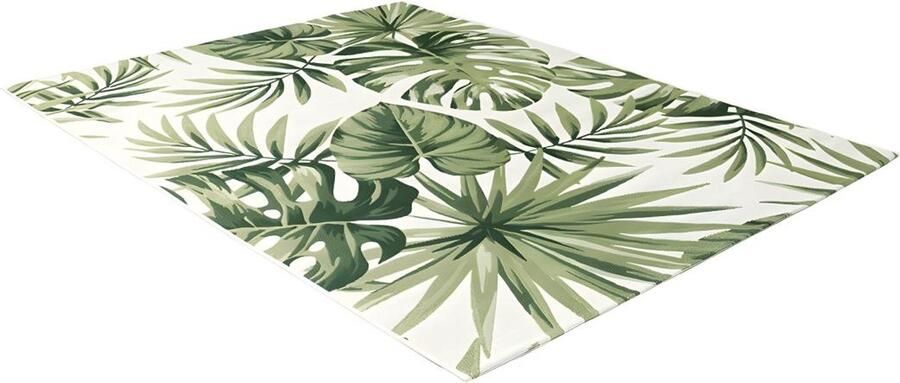 Vente-unique Binnen- of buitentapijt etnische stijl bloemenmotief PALMO 150 x 200 cm Groen L 200 cm x H 1 cm x D 150 cm - Foto 2