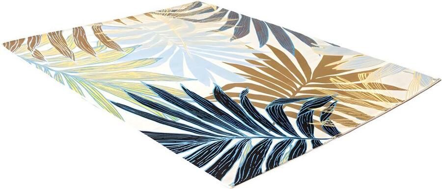 Vente-unique Binnen- of buitentapijt etnische stijl en bloemenmotief VEGETO 150 x 200 cm Groen L 200 cm x H 1 cm x D 150 cm - Foto 2