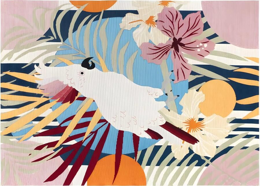 Vente-unique Binnen- of buitentapijt etnische stijl PERROCO 150 x 200 cm Multikleuren L 200 cm x H 1 cm x D 150 cm