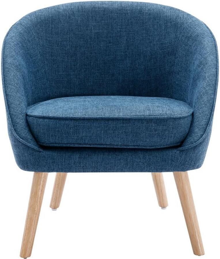 Vente-unique Fauteuil van blauwe stof LINDALE L 72 cm x H 77 cm x D 68 cm