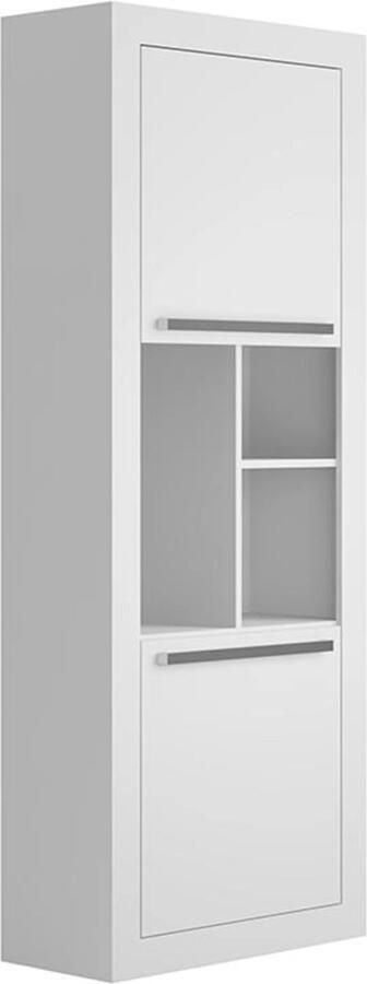 Vente-unique Boekenkast EVAN 2 kasten en 3 nissen Wit L 68.5 cm x H 175.5 cm x D 29.9 cm