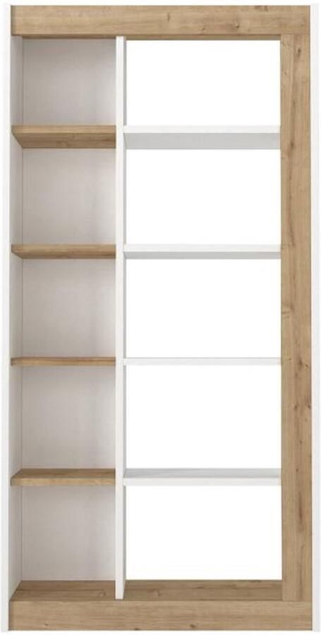 Vente-unique Boekenkast met 10 nissen Licht naturel en wit SILOMAI - Foto 2