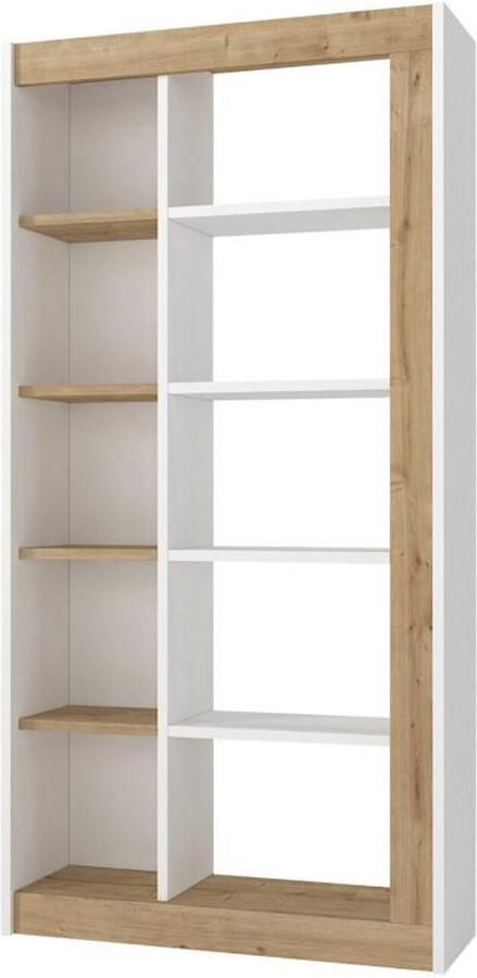 Vente-unique Boekenkast met 10 nissen Licht naturel en wit SILOMAI