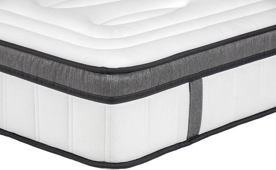 Vente-unique Set 160 x 200 cm bedbodem met opbergruimte wit + hybride matras met pocketveren 7 zones en traagschuim 30 cm dik OLIANE van YSMÉE L 200 cm x H 30 cm x D 160 cm - Foto 4