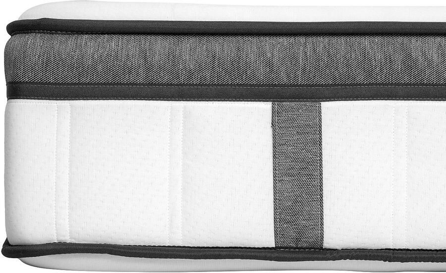 Vente-unique Set 160 x 200 cm bedbodem met opbergruimte wit + hybride matras met pocketveren 7 zones en traagschuim 30 cm dik OLIANE van YSMÉE L 200 cm x H 30 cm x D 160 cm - Foto 5