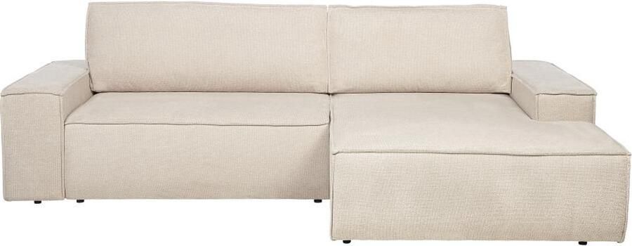 Vente-unique Brede hoekslaapbank van beige stof met textuur AMELIA L 267 cm x H 85 cm x D 167 cm - Foto 3