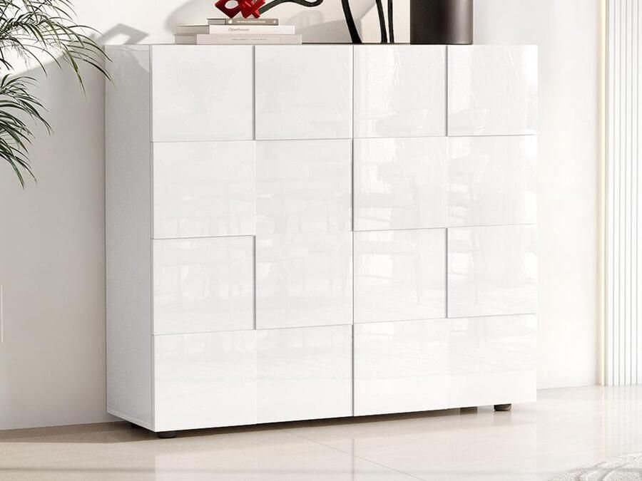 Vente-unique Buffetkast CALISTO 2 deuren Witgelakt L 121 cm x H 111 cm x D 42 cm - Foto 5