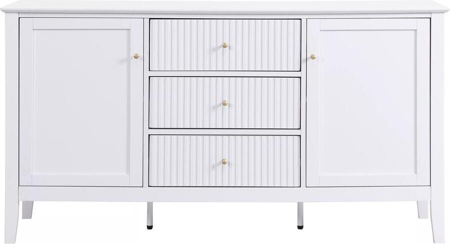 Vente-unique Buffetkast met 2 deurtjes en 3 lades van mdf Wit NARIVA L 140 cm x H 75 cm x D 40 cm