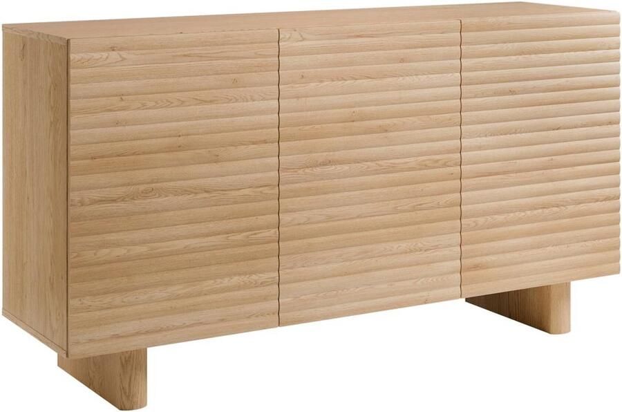 Vente-unique Buffetkast met 3 deurtjes in MDF Houtlook LUDIMA L 150 cm x H 81.3 cm x D 41.8 cm - Foto 2