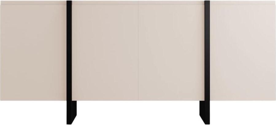 Vente-unique Buffetkast met 4 deuren van mdf Beige en zwart LUVONIA L 180 cm x H 81 cm x D 45 cm