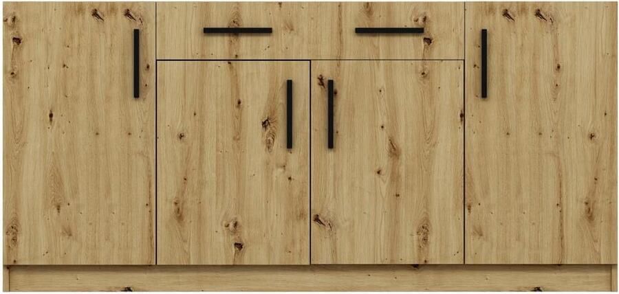 Vente-unique Buffetkast met 4 deurtjes en 2 lades Naturel MEROLIA L 180 cm x H 85 cm x D 47 cm