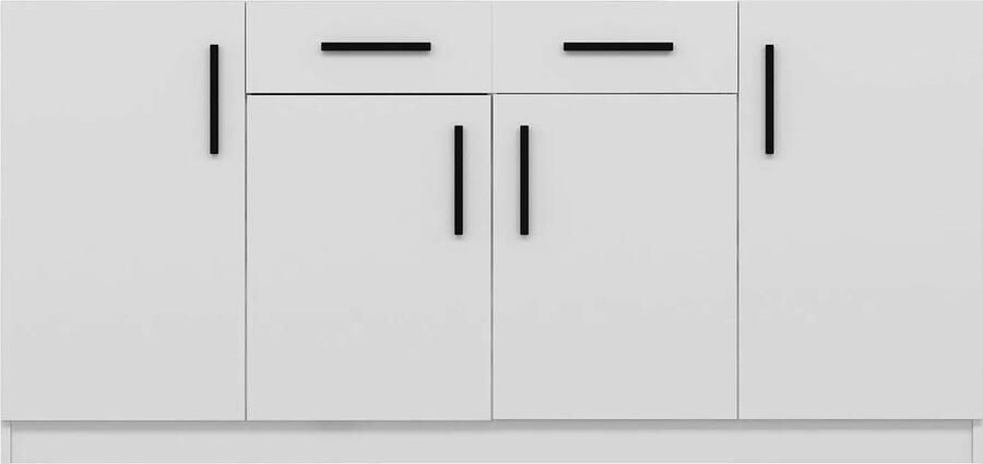 Vente-unique Buffetkast met 4 deurtjes en 2 lades Wit MEROLIA L 180 cm x H 85 cm x D 47 cm