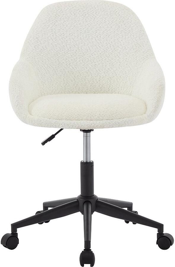 Vente-unique Bureaustoel Boucléstof Ivoorwit Verstelbare hoogte NAODY L 55 cm x H 88 cm x D 59.5 cm - Foto 2