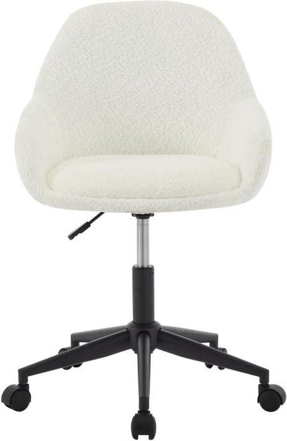 Vente-unique Bureaustoel Boucléstof Ivoorwit Verstelbare hoogte NAODY L 55 cm x H 88 cm x D 59.5 cm
