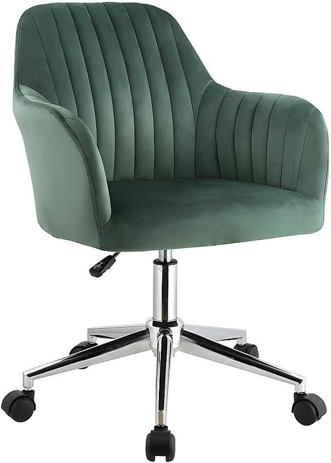 Vente-unique Bureaustoel ELEANA Fluweel Verstelbare hoogte Groen L 59 cm x H 89 cm x D 61.5 cm - Foto 2