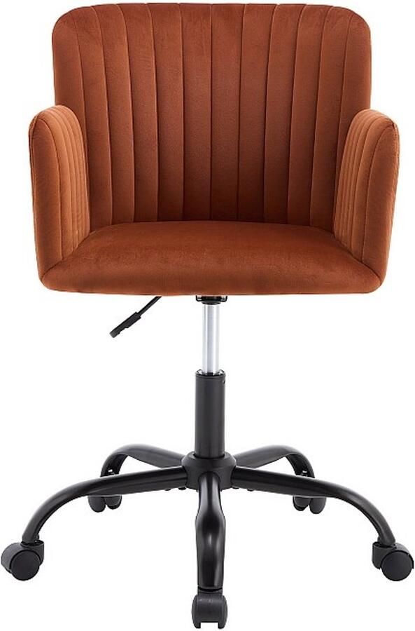 Vente-unique Bureaustoel Fluweel Terracotta Verstelbare hoogte TOARA L 53 cm x H 87 cm x D 54 cm