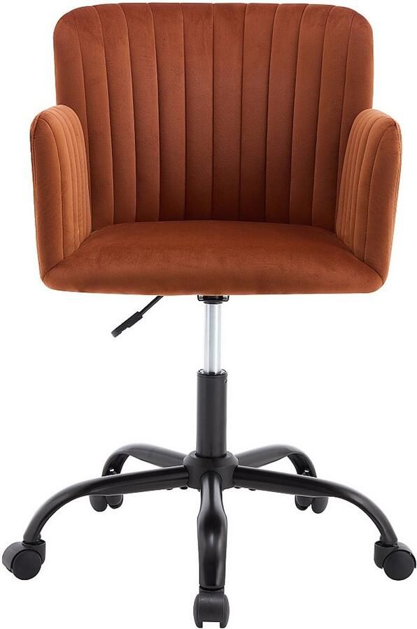 Vente-unique Bureaustoel Fluweel Terracotta Verstelbare hoogte TOARA L 53 cm x H 87 cm x D 54 cm