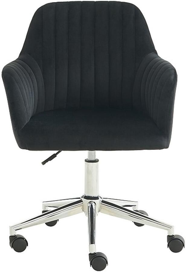 Vente-unique Bureaustoel Fluweel Zwart Verstelbare hoogte ELEANA L 59 cm x H 79.5 cm x D 61.5 cm - Foto 2