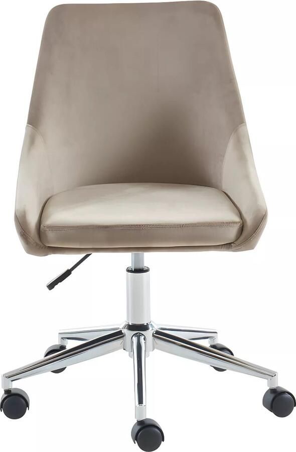 Vente-unique Bureaustoel MASURIE Velours Beige Verstelbare hoogte L 51 cm x H 91 cm x D 58 cm