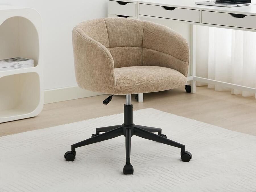 Vente-unique bureaustoel Stof met textuur Beige NOMITIO L 61 cm x H 79 cm x D 57 cm