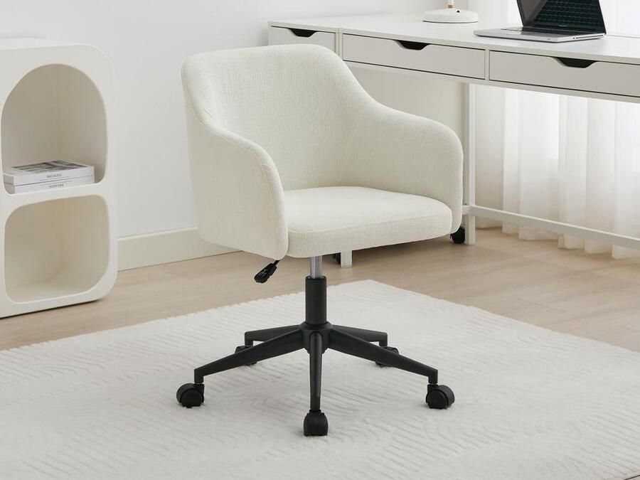 Vente-unique Bureaustoel Stof met textuur Crèmewit Verstelbare hoogte MATOMI L 55 cm x H 89 cm x D 58 cm - Foto 2