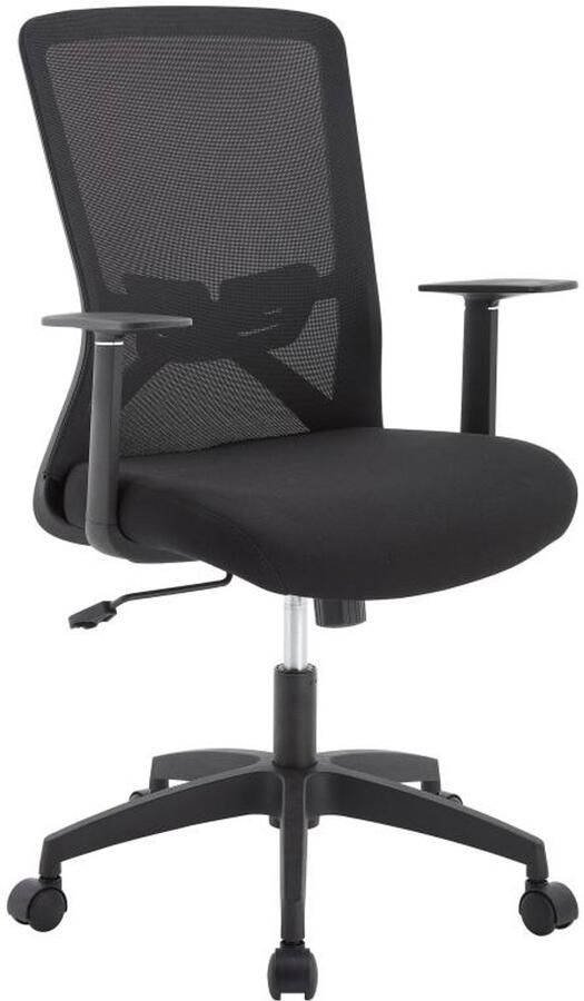 Vente-unique Bureaustoel Stof Zwart DELVORA L 61 cm x H 100.5 cm x D 55.5 cm - Foto 2