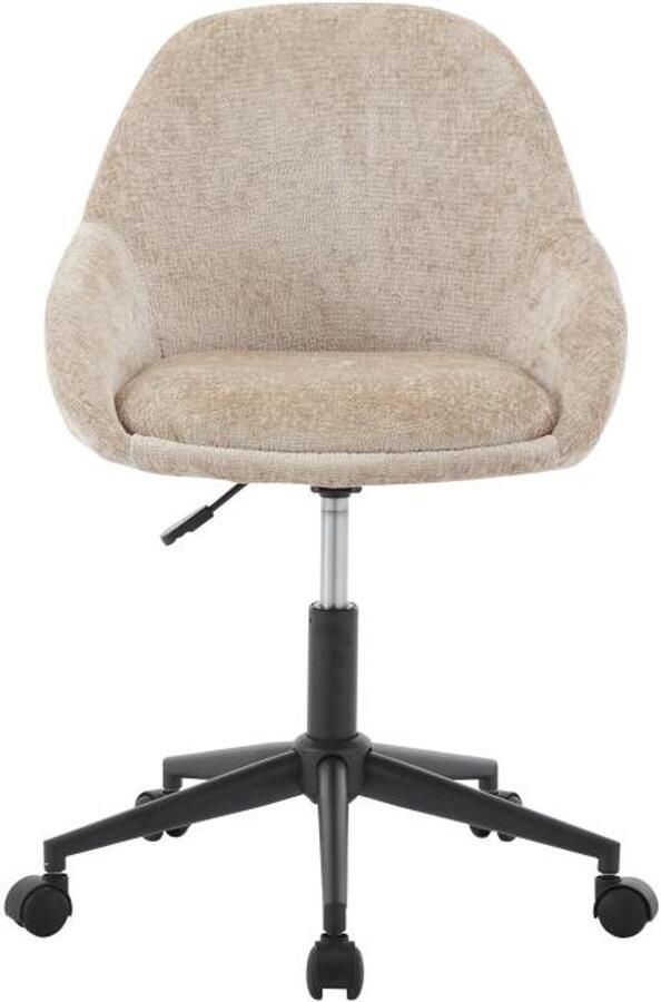 Vente-unique Bureaustoel Velours Beige Afstelbare hoogte NAODY L 55 cm x H 88 cm x D 59.5 cm
