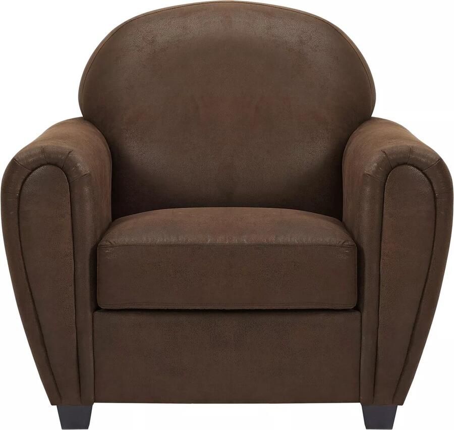 Vente-unique Clubfauteuil in microvezel met verouderde lederlook VICTORY III L 94 cm x H 89 cm x D 81 cm - Foto 2