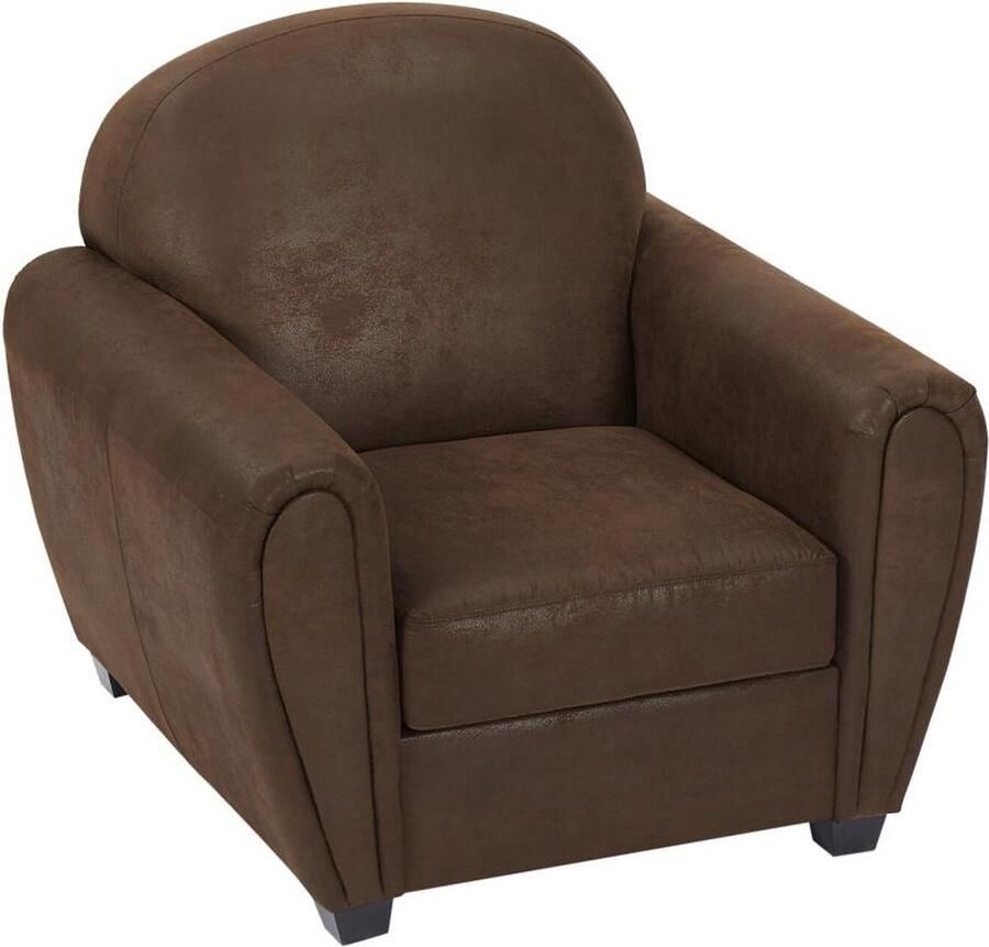 Vente-unique Clubfauteuil in microvezel met verouderde lederlook VICTORY III L 94 cm x H 89 cm x D 81 cm