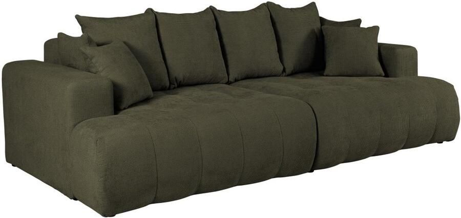 Vente-unique Comfortabele vierzitsbank met diepe zitting van groene stof met textuur MOTINO L 272 cm x H 102 cm x D 140 cm - Foto 2