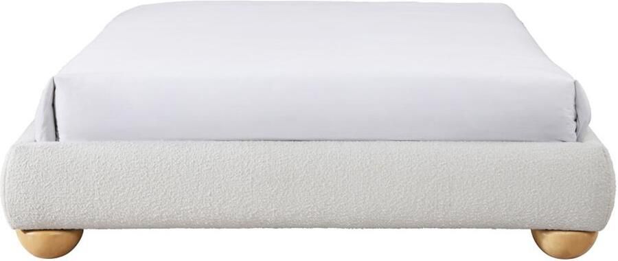 Vente-unique Decoratieve gewatteerde bedbodem 160 x 200 cm van boucléstof ELENAE van YSMÉE