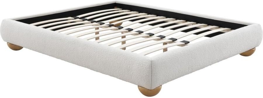 Vente-unique Decoratieve gewatteerde bedbodem 140 x 190 cm van boucléstof ELENAE van YSMÉE - Foto 2