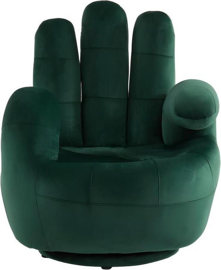 Vente-unique Draaibare fauteuil hand CATCHY van fluweel Spargroen L 82 cm x H 89 cm x D 78 cm - Foto 3