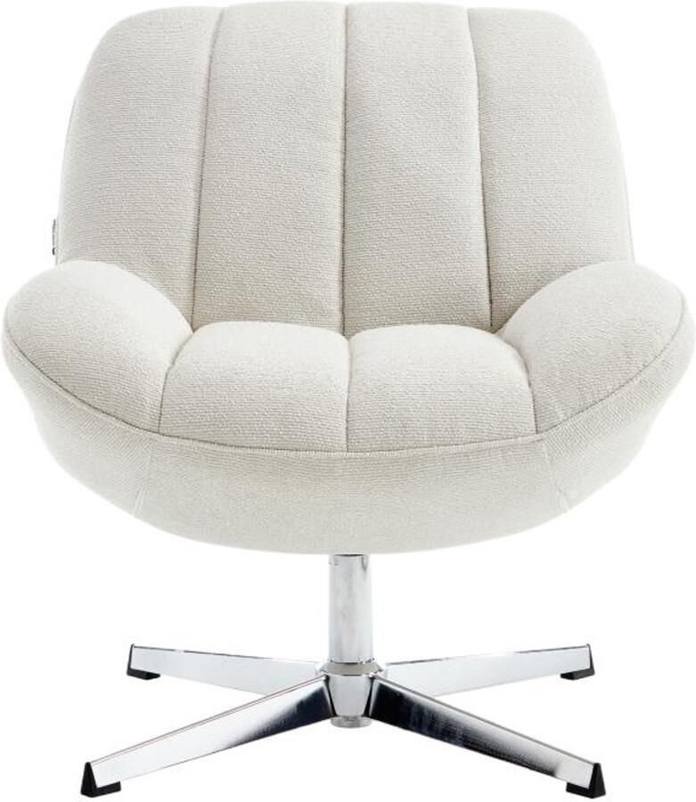 Vente-unique Draaibare fauteuil van beige getextureerde stof -VOLABO