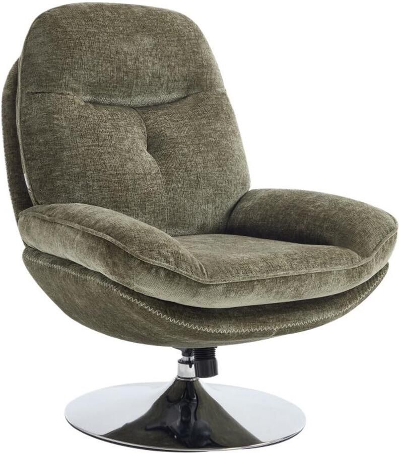 Vente-unique Draaibare fauteuil van groene getextureerde stof ILMACA