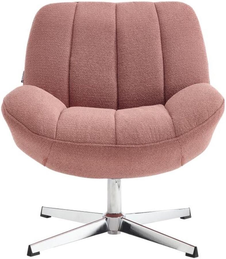 Vente-unique Draaibare fauteuil van roze stof -VOLABO