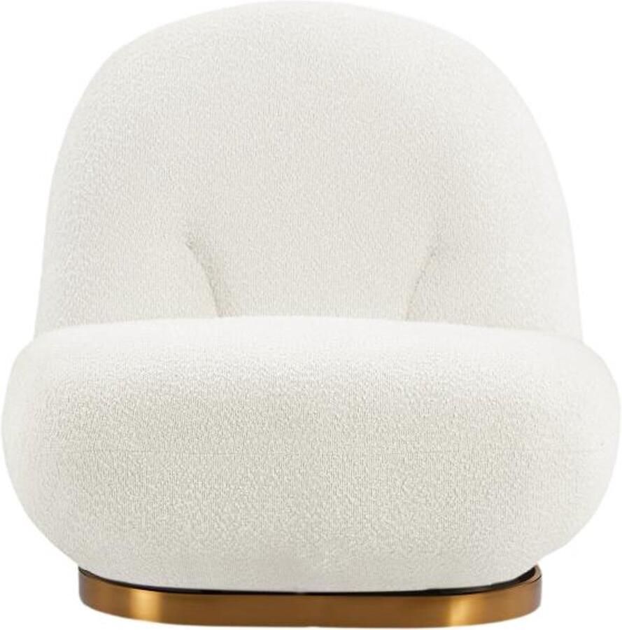 Vente-unique Draaibare fauteuil van witte boucléstof LODOSA L 74 cm x H 73 cm x D 92 cm