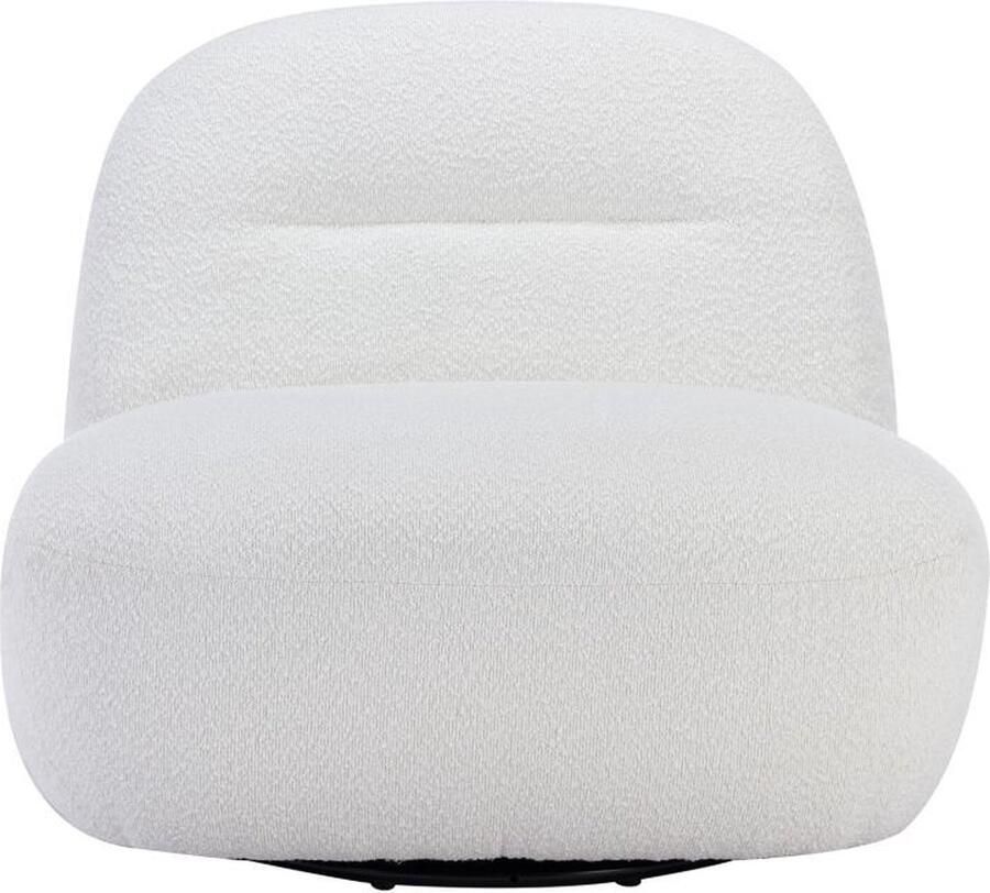 Vente-unique Draaibare fauteuil van witte boucléstof POZETI L 82 cm x H 73 cm x D 84 cm