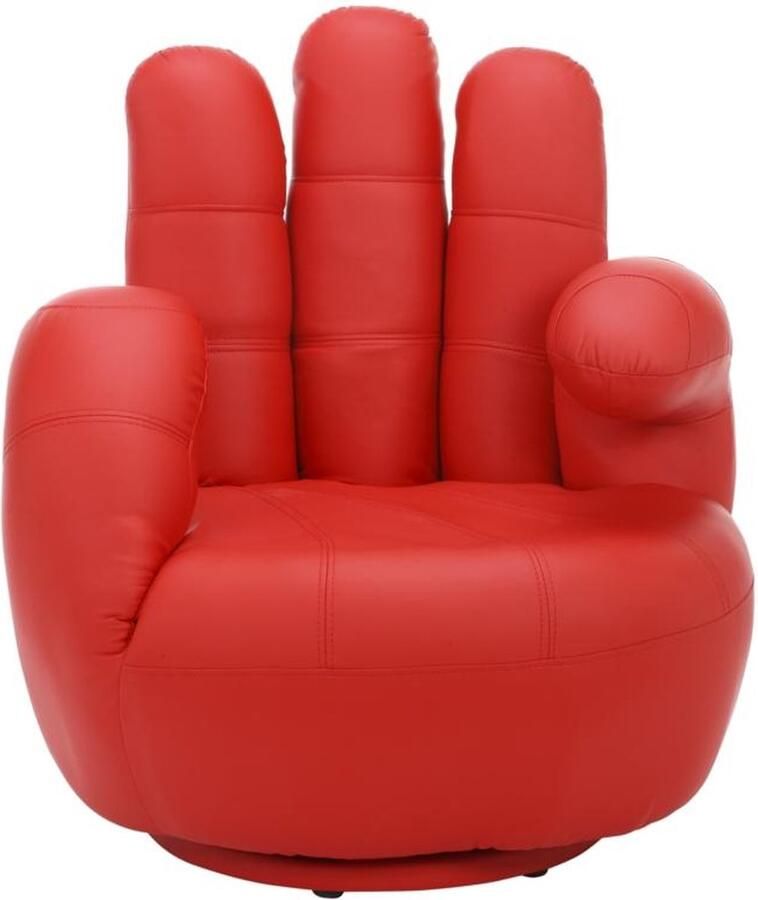Vente-unique Draaiende fauteuil CATCHY van kunstleer rood L 82 cm x H 89 cm x D 78 cm