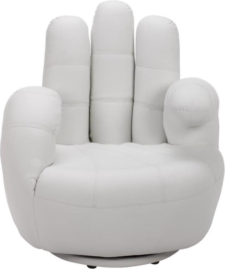 Vente-unique Draaiende fauteuil CATCHY van kunstleer wit L 82 cm x H 89 cm x D 78 cm