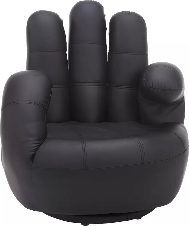 Vente-unique Draaiende fauteuil CATCHY van kunstleer zwart L 82 cm x H 89 cm x D 78 cm