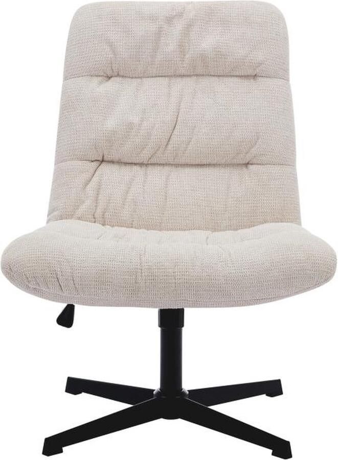 Vente-unique Draaifauteuil van beige gechineerde stof SELENDO L 68 cm x H 104 cm x D 77 cm