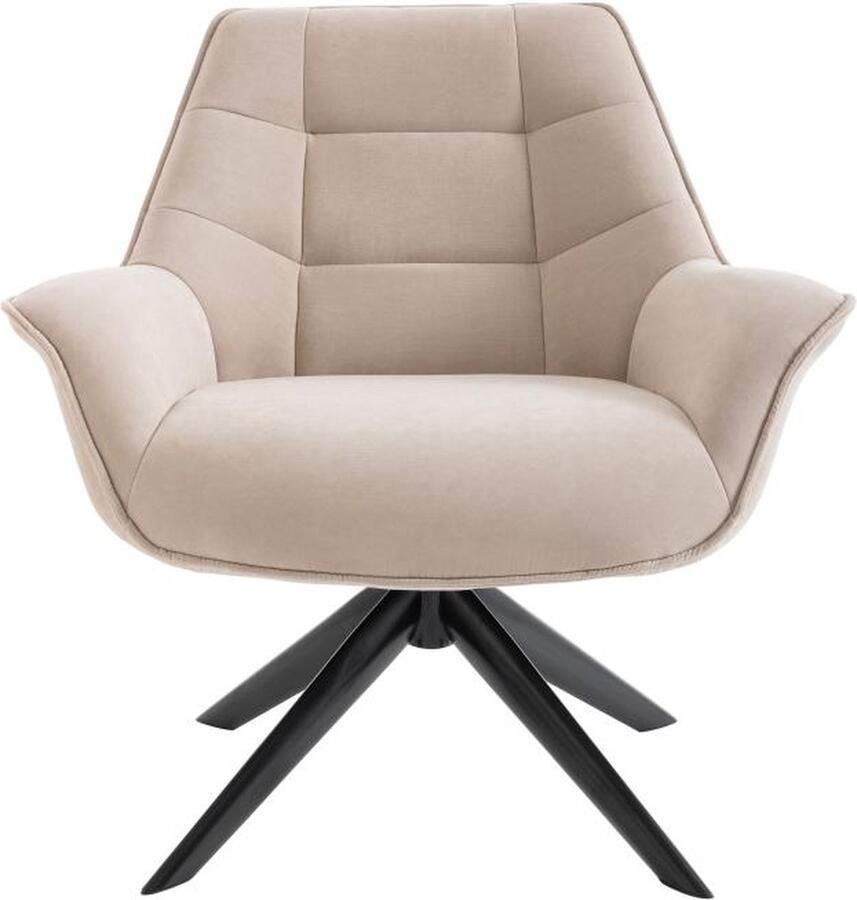 Vente-unique Draaifauteuil van beige stof CANATO L 87 cm x H 85 cm x D 83 cm