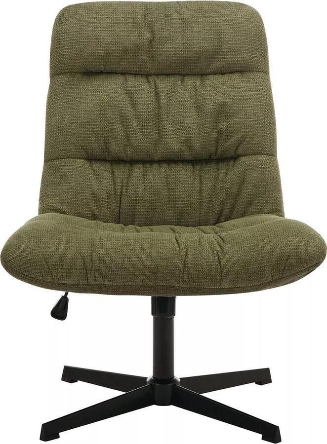 Vente-unique Draaifauteuil van groene gechineerde stof SELENDO L 68 cm x H 104 cm x D 77 cm