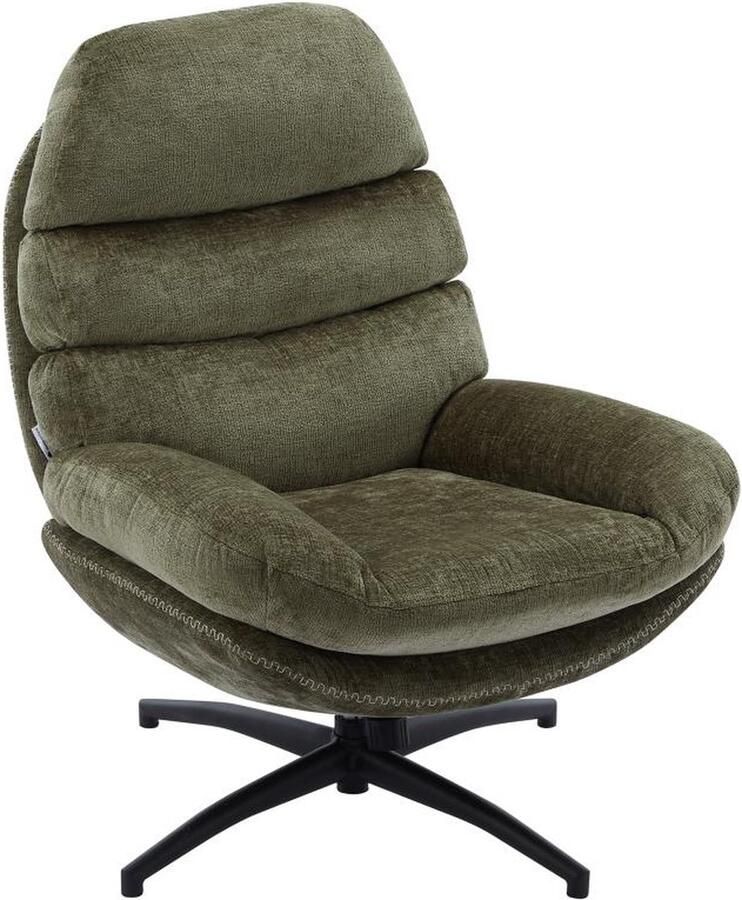 Vente-unique Draaifauteuil van groene stof LIZUTA L 78 cm x H 99 cm x D 93 cm