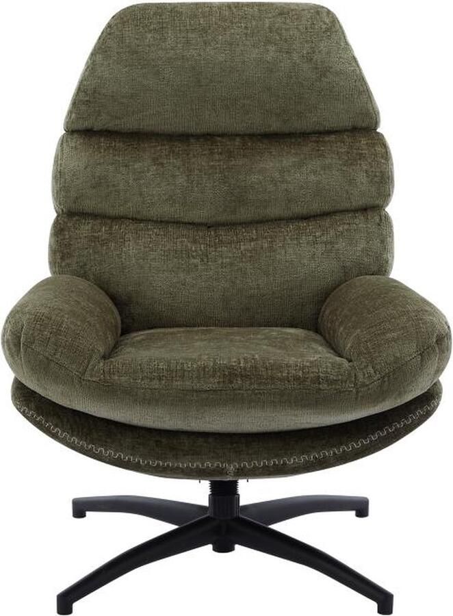 Vente-unique Draaifauteuil van groene stof LIZUTA L 78 cm x H 99 cm x D 93 cm - Foto 2