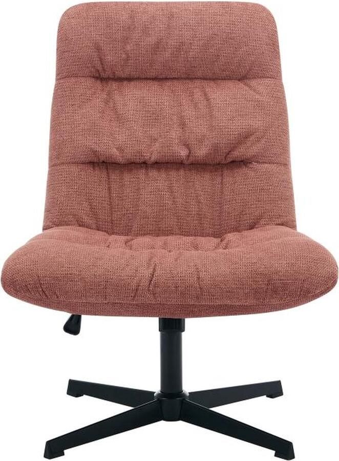 Vente-unique Draaifauteuil van terracottakleurige gechineerde stof SELENDO L 68 cm x H 104 cm x D 77 cm