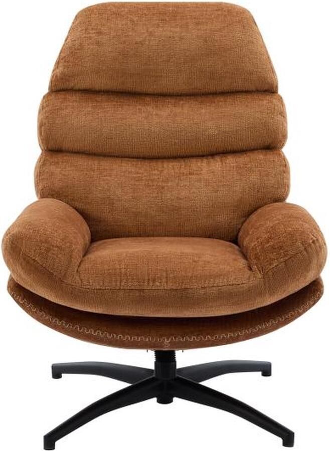 Vente-unique Draaifauteuil van terracottakleurige stof LIZUTA L 78 cm x H 99 cm x D 93 cm